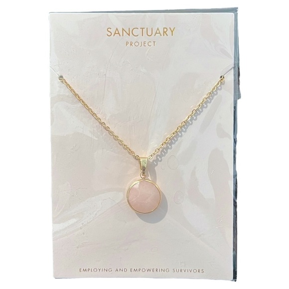 NWT Sanctuary Feminine Rose Quartz Long Necklace - Picture 11 of 12